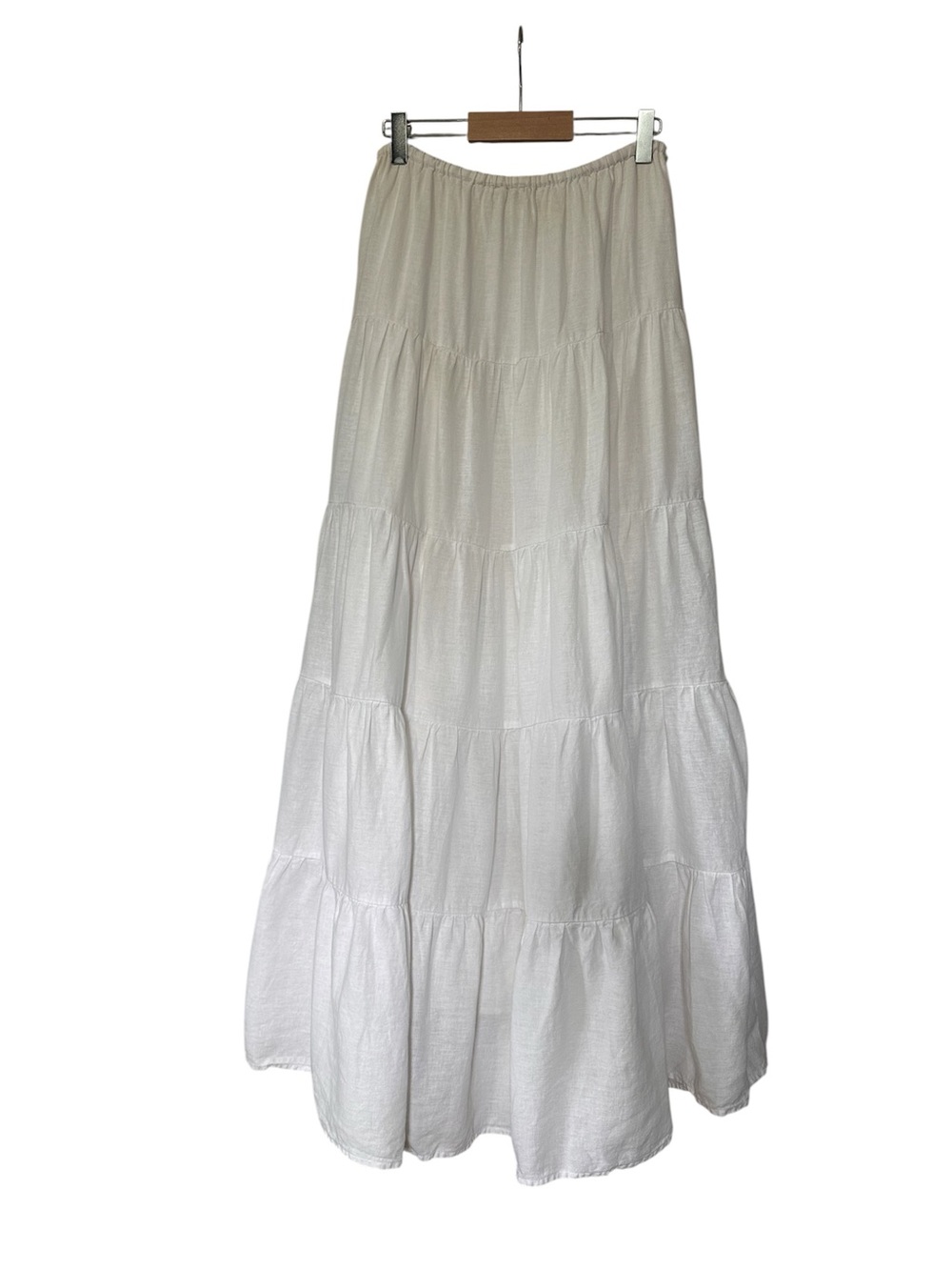 House of Harlow 1960 White Tiered Maxi Cotton Skirt
